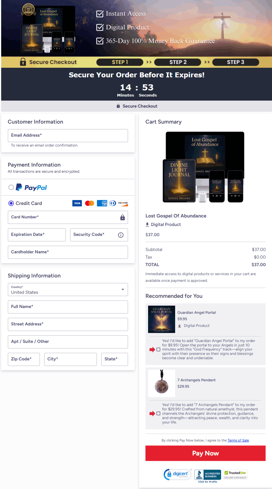 Lost Gospel Of Abundance Checkout Page
